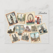 ヴィンテージロンドンシティスタンプイングランド旅行アート ポストカード (正面)