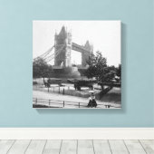 ヴィンテージロンドンタワーブリッジリバーテムズプリント キャンバスプリント (インサイチュ (ウッドフロア))