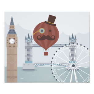 ヴィンテージロンドントラベルシーン フォトプリント           