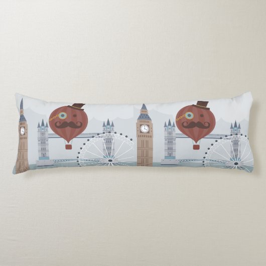 ヴィンテージロンドントラベルシーン ボディピロー (正面)