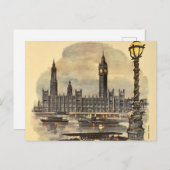 ヴィンテージロンドントラベルビッグベン議会 シーズンポストカード (正面/裏面)