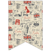 ヴィンテージロンドンバナー バンティングフラッグ (第1の旗)