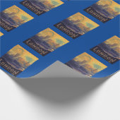 ヴィンテージロンドンビッグベン国会議事堂テムズリバー ラッピングペーパー (角)