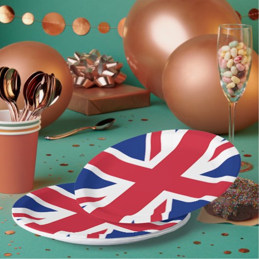 ヴィンテージロンドンファッションイギリス国旗のユニオンジャック ペーパープレート (複数)