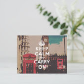 ヴィンテージロンドンランドマークKeep Calm and Carry On ポストカード (スタンド正面)