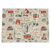 ヴィンテージロンドン抱き枕 ラージペーパーバッグ (正面)