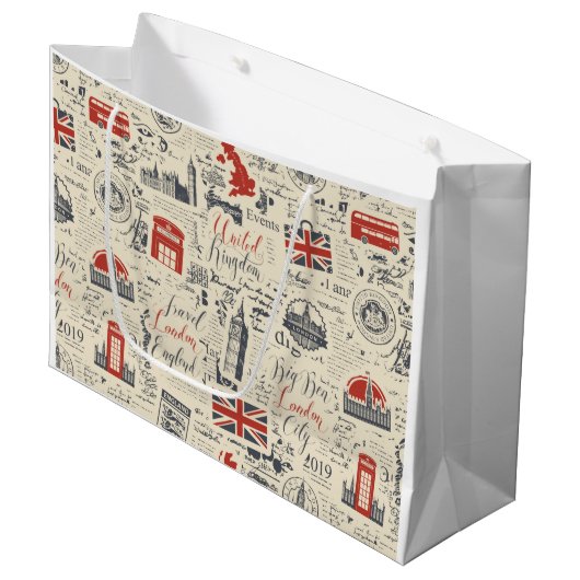 ヴィンテージロンドン抱き枕 ラージペーパーバッグ (正面アングル)