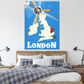 ヴィンテージロンドン旅行ポスター キャンバスプリント (インサイチュ (寝室))