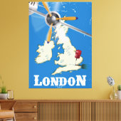 ヴィンテージロンドン旅行ポスター キャンバスプリント (インサイチュ (リビング))