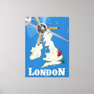 ヴィンテージロンドン旅行ポスター キャンバスプリント