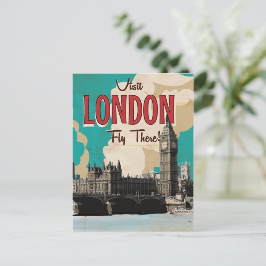 ヴィンテージロンドン旅行ポスター ポストカード (スタンド正面)