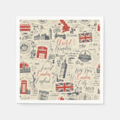 ヴィンテージロンドン紙ナプキンス スタンダードカクテルナプキン (正面)