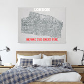ヴィンテージロンドン素晴らしFIRE キャンバスプリント (インサイチュ (寝室))