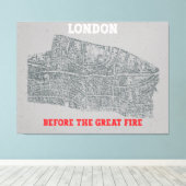 ヴィンテージロンドン素晴らしFIRE キャンバスプリント (インサイチュ (ウッドフロア))