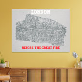 ヴィンテージロンドン素晴らしFIRE キャンバスプリント (インサイチュ (リビング))