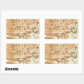 ヴィンテージロンドン通りの地図 長方形シール (シート)