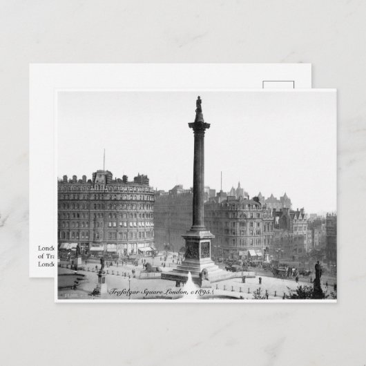 ヴィンテージロンドン通りシーントラファルガースクエア ポストカード (正面/裏面)