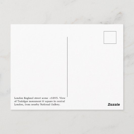 ヴィンテージロンドン通りシーントラファルガースクエア ポストカード (裏面)