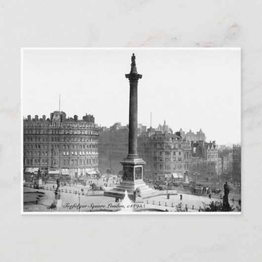 ヴィンテージロンドン通りシーントラファルガースクエア ポストカード (正面)