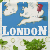 ヴィンテージロンドン,イギリス旅行ポスター キッチンタオル (折り畳み)