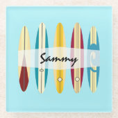 ヴィンテージロンボード ガラスコースター (正面)