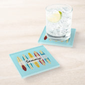 ヴィンテージロンボード ガラスコースター (アングル)