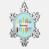 ヴィンテージロンボード スノーフレークピューターオーナメント (右)