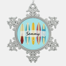 ヴィンテージロンボード スノーフレークピューターオーナメント