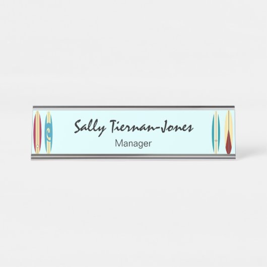 ヴィンテージロンボード デスクネームプレート (正面)