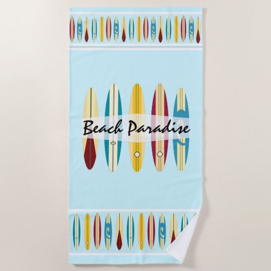 ヴィンテージロンボード ビーチタオル (正面)