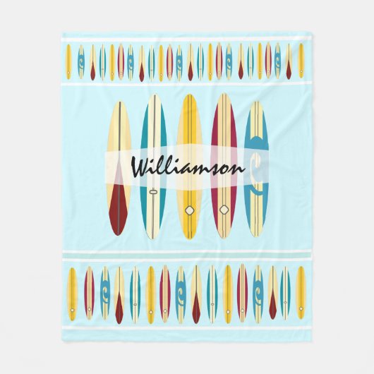 ヴィンテージロンボード フリースブランケット (正面)