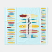 ヴィンテージロンボード フリースブランケット (正面(横))