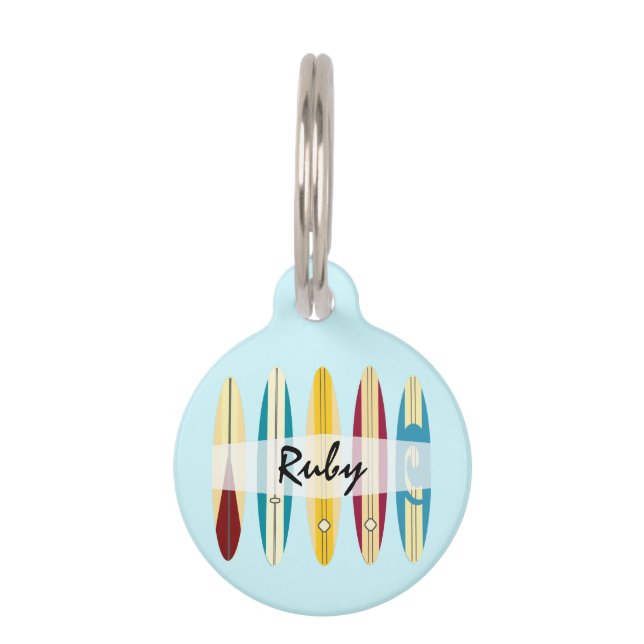 ヴィンテージロンボード ペット　ネームタグ (正面)