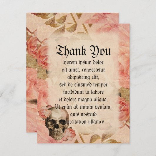 ヴィンテージローザスカルコラージュ サンキューカード (正面/裏面)