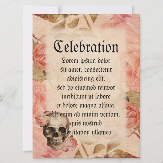 ヴィンテージローザスカルコラージュ 招待状 (正面)