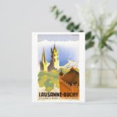 ヴィンテージローザンヌ=ウチー,スイス,旅行ポスター ポストカード (スタンド正面)