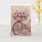 ヴィンテージロージー・バイク カード (黄色い花)