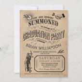 ヴィンテージロースクール卒業招待状レトロ 招待状 (正面)