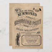 ヴィンテージロースクール卒業招待状レトロ 招待状 (正面/裏面)