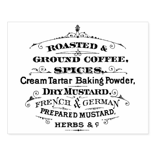 ヴィンテージローストグラウンドコーヒースパイスマスタードスタンプ ラバースタンプ (インプリント)