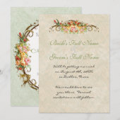 ヴィンテージローズと鳥たち,  サンキュウ【結婚式の案内】 招待状 (正面/裏面)