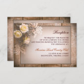ヴィンテージローズのウェディングレセプションのデザイン エンクロージャーカード (正面/裏面)