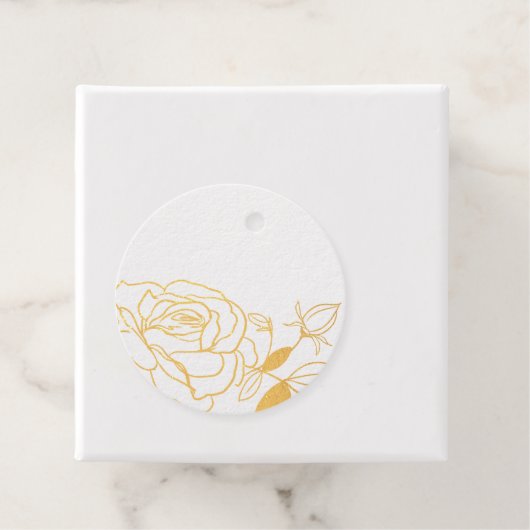 ヴィンテージローズのエレガントなスクリプトサンクスノート箔押し フェイバータグ (箱)