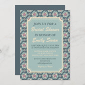 ヴィンテージローズのブライダルシャワー招待状カード 招待状 (正面/裏面)