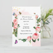 ヴィンテージローズのブライダルシャワー招待状 招待状 (スタンド正面)