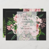 ヴィンテージローズのロマンチックな結婚式の招待状 招待状 (正面/裏面)