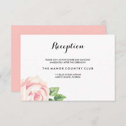 ヴィンテージローズの結婚式受付カード 招待状 (正面/裏面)