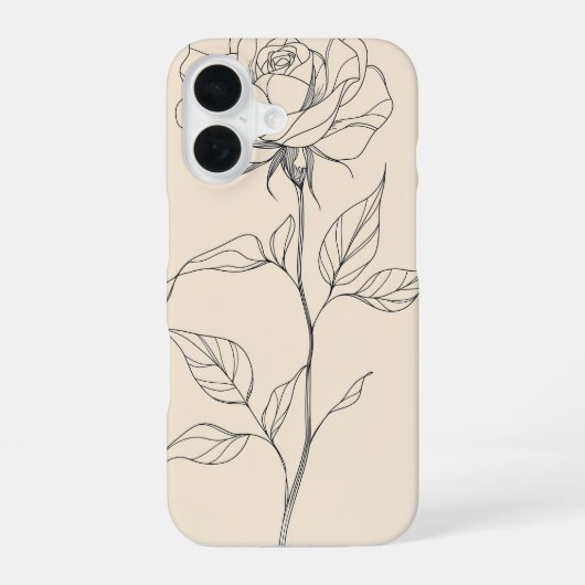 ヴィンテージローズスケッチ iPhone 16ケース (裏面)
