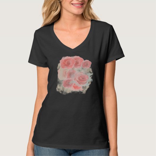 ヴィンテージローズデザインTシャツ 女性用 Tシャツ (正面)