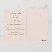 ヴィンテージローズバタフライ、ミュージックノーツ セーブザデート ポストカード (裏面)